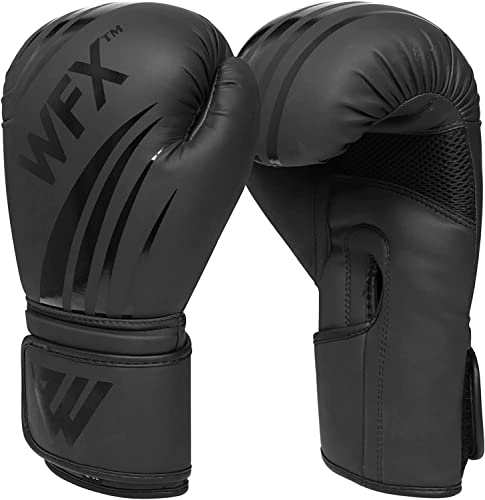 WFX Guantes de Boxeo Profesionales de Cuero para Artes Marciales Mixtas y Kickboxing, Saco de Boxeo para Entrenamiento de Muay Thai (12 onzas)