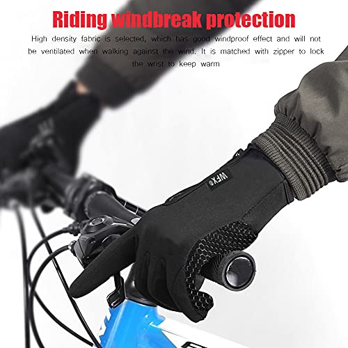 WFX Guantes de Ciclismo con Pantalla táctil térmica para Correr, Guantes de Invierno, cálidos y Resistentes al Viento, Antideslizantes, Forro Polar, Guantes cálidos para Hombres y Mujeres (M, Negro