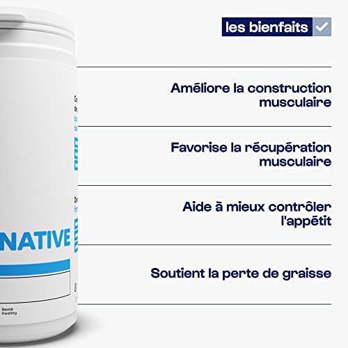 Whey Nativo 100% Puro | Proteína de Suero en Polvo • Baja en Lactosa • 80% de Proteínas • Creación muscular • Musculación/Fitness | Nutrimuscle | Aroma Natural Vainilla - 500 g