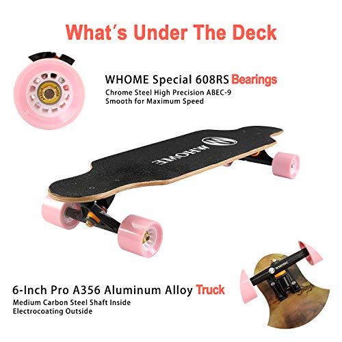 WHOME Pro Longboards - 31 Pulgadas pequeño Longboard Crucero Skateboards para Adultos/Niñas/Niños Pro/Principiante con T-Tool