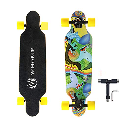 WHOME Pro Longboards - 31 Pulgadas pequeño Longboard Crucero Skateboards para Adultos/Niñas/Niños Pro/Principiante con T-Tool