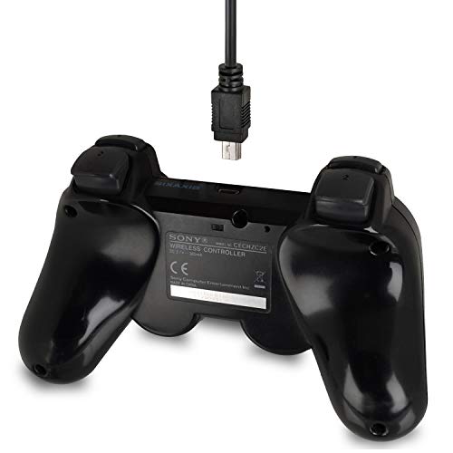 Wicked Chili - Cable de carga (3 m, compatible con Dualshock PS3, mando a distancia, cable mini USB (función de carga y reproducción, cable USB 2.0 de alta velocidad) Cable de conexión PlayStation3