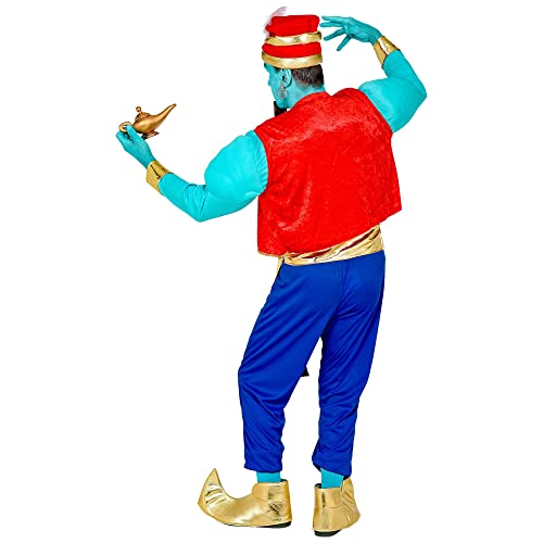 WIDMANN W WIDMANN-10233 – Disfraz de genio mágico camisa muscular, chaleco, pantalones, banda, cubrezapatos, turbante, fiesta temática, carnaval, multicolor, large (10233)