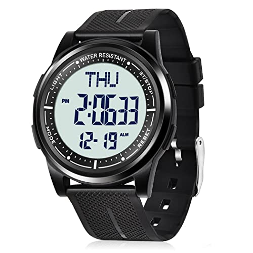 WIFORT Reloj Digital Impermeable con Cronómetro Alarma Cuenta Atrás Doble Hora, Ultra-Delgado Super Pantalla Gran Angular Digital Relojes de Pulsera para Hombres Mujeres