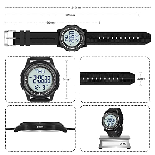 WIFORT Reloj Digital Impermeable con Cronómetro Alarma Cuenta Atrás Doble Hora, Ultra-Delgado Super Pantalla Gran Angular Digital Relojes de Pulsera para Hombres Mujeres