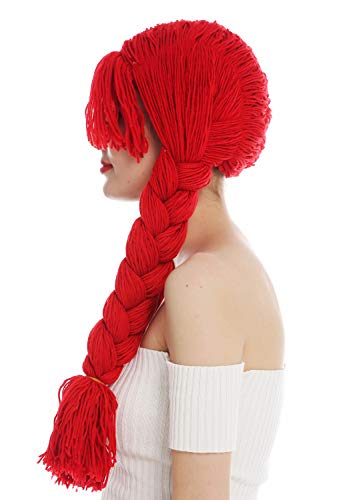 WIG ME UP- 840357-P13 Peluca Carnaval Mujeres muñeca Doll Tela Gruesa Pelo de la muñeca Trenzado Trenzas Rojas largas