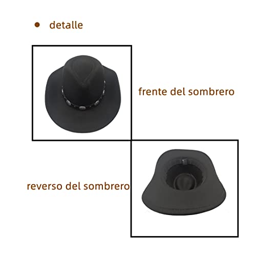 Willheoy Sombrero de Vaquero para Mujer Hombre Sombrero de Cowboy Unisex Adulto Carnaval Halloween y Cosplay