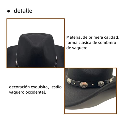 Willheoy Sombrero de Vaquero para Mujer Hombre Sombrero de Cowboy Unisex Adulto Carnaval Halloween y Cosplay