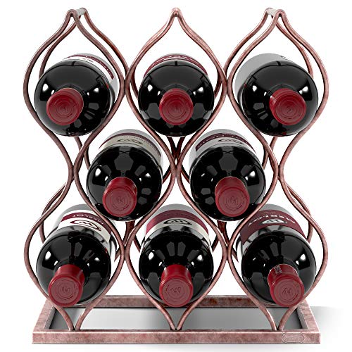 WILL'S Tabletop Wine Rack - Imperial Trellis (8 Bottle, Rose Gold) – Freestanding countertop Wine Rack and Wine Bottle Storage, Wine Gifts and Accessories for Wine Lovers, no Assembly Required