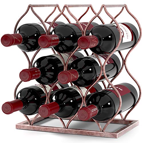 WILL'S Tabletop Wine Rack - Imperial Trellis (8 Bottle, Rose Gold) – Freestanding countertop Wine Rack and Wine Bottle Storage, Wine Gifts and Accessories for Wine Lovers, no Assembly Required