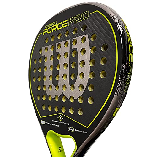 Wilson Carbon Force Pro Raqueta de Pádel, Unisex Adulto, Negro/Verde, Talla Única