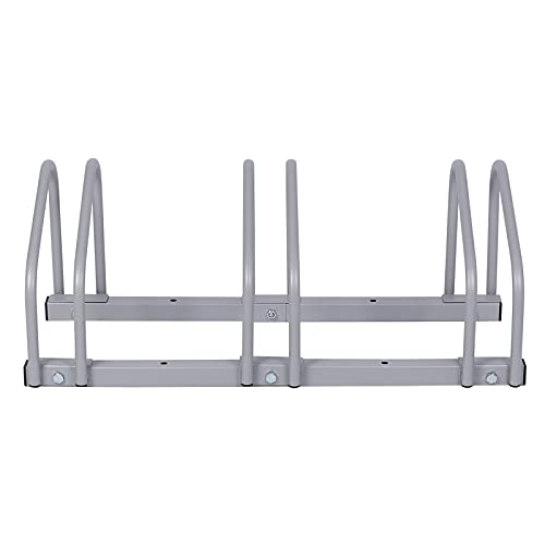 WilTec Soporte 3 Bicicletas Aparcamiento bicis Aparcabicis 70x33x27cm Metal galvanizado Exterior Suelo