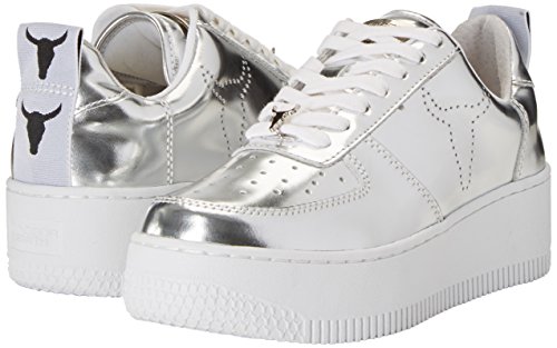 Windsor Smith WSPRACERR, Zapatillas con Plataforma Mujer, Plateado (Argento), 37