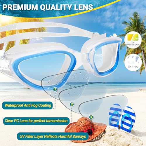 Winline Gafas de natación Antiniebla Protección UV Anti Leak visión Clara, Gafas natación polarizadas/sin-polarizadas para Hombres Mujeres Adultos y Adolescentes