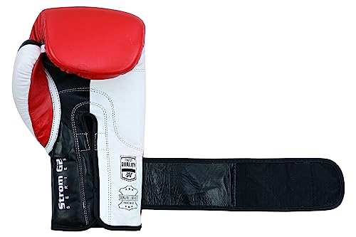 Winning Streak Pro Guantes de Boxeo Muay Thai Entrenamiento, Boxeo Guantes para Sparring Kickboxing Artes Marciales Saco Manoplas de Guantes de Boxeo Training Negro/Rojo (12oz)