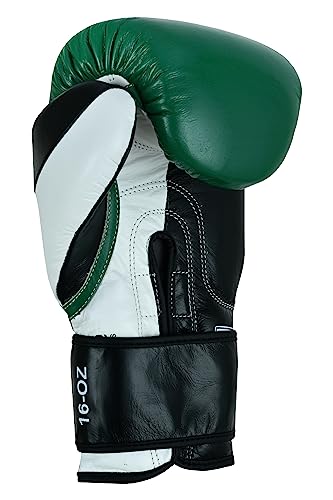 Winning Streak Pro Guantes de Boxeo Muay Thai Entrenamiento, Boxeo Guantes para Sparring Kickboxing Artes Marciales Saco Manoplas de Guantes de Boxeo Training Verde/Negro (12oz)