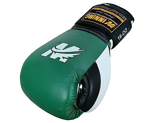 Winning Streak Pro Guantes de Boxeo Muay Thai Entrenamiento, Boxeo Guantes para Sparring Kickboxing Artes Marciales Saco Manoplas de Guantes de Boxeo Training Verde/Negro (12oz)