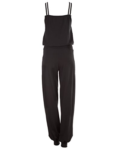 WINSHAPE Wjs1-Mono para Mujer, Fitness, Ocio, Deporte, Yoga, Pilates Mono, Negro, S-Long