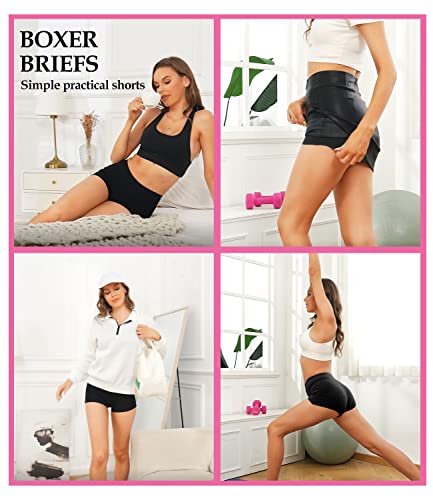 wirarpa Bragas Pantalónes Cortos Mujer Culotte Shorts Braguitas Boxer Algodon con Entrepierna Algodón Pack de 4 Negro Talla L