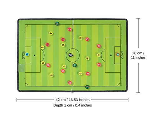 WISEPLAYERFC Carpeta Táctica Magnética Plegable para Entrenador de Fútbol con Silbato