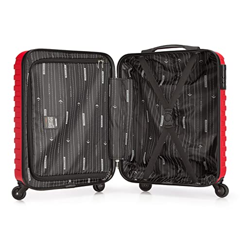 WITTCHEN Maleta de Viaje Equipaje de Mano Maleta de Cabina Maleta de ABS con 4 Ruedas giratorias Cerradura de combinación Asa telescópica A-Line II Line Tamaño S Rojo