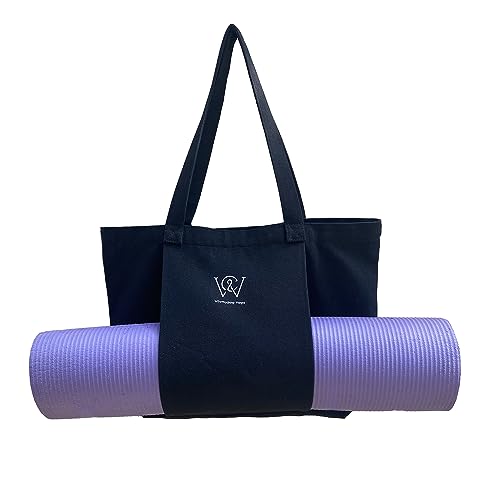 Wivmypog Bolsa para Esterilla de Yoga, Bolsa de Transporte, Bolsas para Colchoneta de Yoga Bolsa de Hombro Grande, Bolsa de Gimnasio para Mujeres, Yoga,Soporte, Viajes, Oficina (Negro)