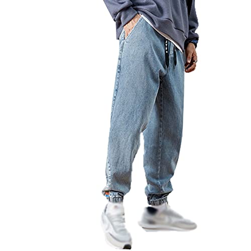 WJANYHN Jeans Pantalones de Talla Grande para Hombre Pantalones de corsé de Cintura elástica Plus Fertilizer Plus para Hombre Pantalones Casuales Sueltos