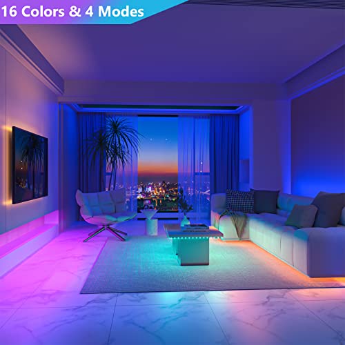 WOBANE Tira Led RGB Pilas Recargable USB con Mando a Distancia, 2m Luces LED de Tira Decoración Habitacion, 2000mAh Luces de Tira Led Adhesivo con Bateria Para TV Gaming,Estantes,Escaleras,Fiesta