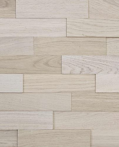 wodewa Paneles de Madera para Pared Roble ártico I 1m² Revestimiento de Paredes 3D Panel Decorativo Madera Interior Sala de Estar Cocina Dormitorio Mural Panel Madera