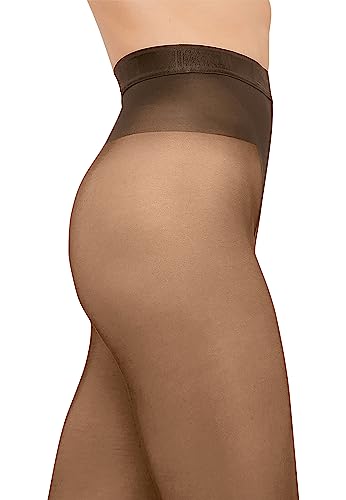 Wolford, Medias marrones, semi-veladas con efecto revitalizante, mecanizado con exclusivo hilo Synergym, Gobi, S