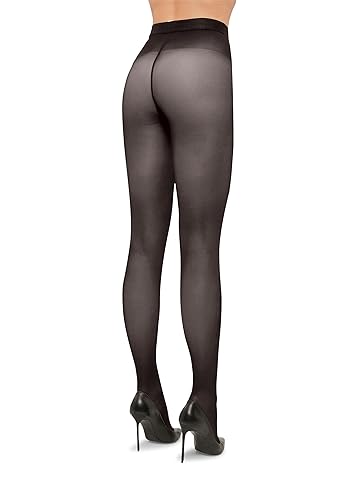 Wolford, Medias negras, semi-veladas con efecto revitalizante, mecanizado con exclusivo hilo Synergym, Nearly Blak, S