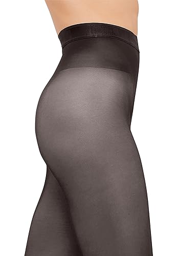 Wolford, Medias negras, semi-veladas con efecto revitalizante, mecanizado con exclusivo hilo Synergym, Nearly Blak, S