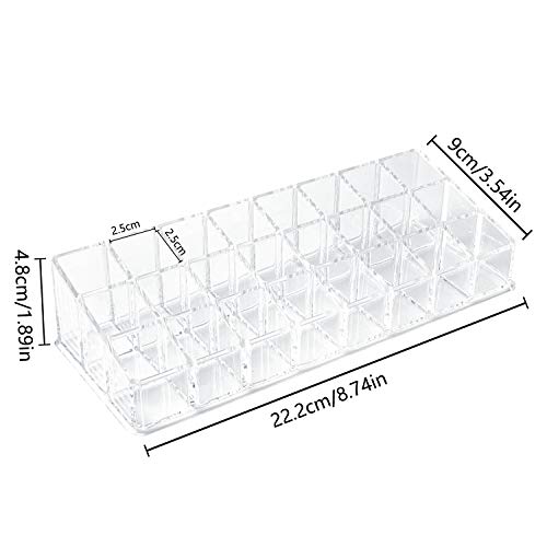 WolinTek Organizador de pintalabios, Acrílico Cosmética Titular Display Stand Cosméticos Almacenamiento Rack Organizador Maquillaje Contenedor,24 Soporte