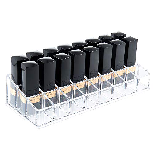 WolinTek Organizador de pintalabios, Acrílico Cosmética Titular Display Stand Cosméticos Almacenamiento Rack Organizador Maquillaje Contenedor,24 Soporte