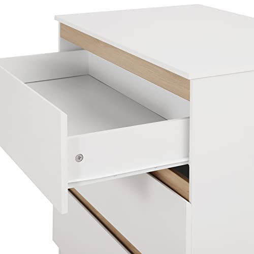 WOLTU Cambiador Bebé Madera con 3 Cajones Grandes Cambiador Pañales Mueble para Niños Gran Almacenamiento Cambiador Fácil Limpieza Blanco 80x78x48cm