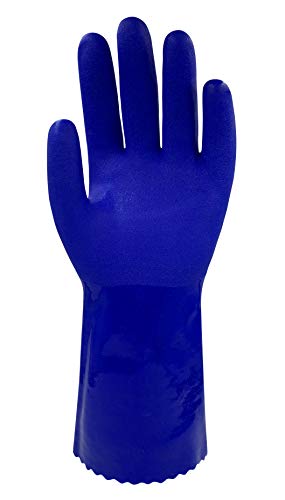 Wonder Grip OP-600L Opty - Guantes de proteccion quimicos para laboratorio y mecanico, segun EN 388/ EN 374-1, antideslizantes, resistentes a aceites industriales, hombre y mujer talla M/8 Azul