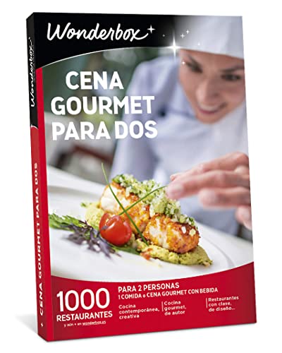 WONDERBOX - Caja Regalo - Cena Gourmet para Dos - Vivir Juntos una pasión común, Adecuado como experiencias para Regalar 2 Personas, Ideas Regalo