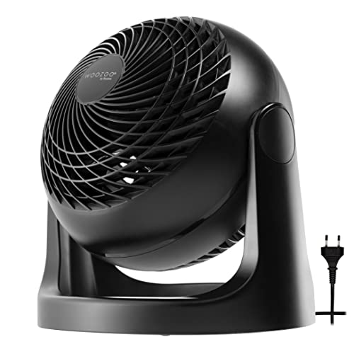 Woozoo, Ventilador de mesa silencioso, potente y portátil, 23m², Alcance 15m, Inclinación vertical de 360°, Dormitorio - Woozoo PCF-HE18 - Negro