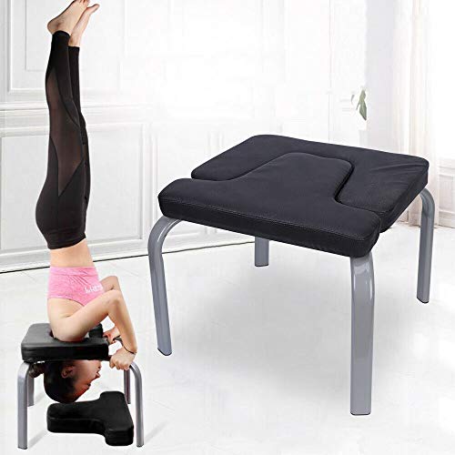 WOQLIBE Reposapiés de yoga, soporte para cabeza de entrenamiento, banco de yoga, silla de inversión, gimnasio, taburete de trabajo, silla auxiliar, aliviar la fatiga y construir el cuerpo (negro)