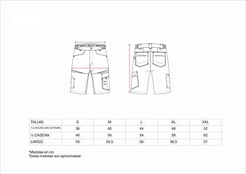 Workteam Pantalón Corto de Trabajo, Tejido Canvas (Extremadamente Resistente y Duradero). Elástico en la Cintura. Unisex Gris Oscuro+Negro+Verde Lima XL