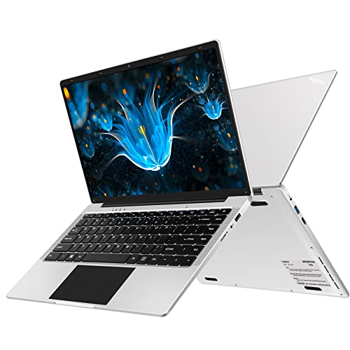 WOZIFAN Ordenador Portátil 14" Win 11 256GB SSD Soporte 1TB SSD Expansión portatil 2.4G+5G WiFi Bluetooth 4.2 USB HDMI 1920x1080 FHD con Ratón Inalámbrico y Teclado Español Membrana - Plata