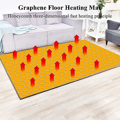 WTTTTW Almohadillas eléctricas Grandes y Calentador de pies, Alfombrilla calefactable Debajo del Escritorio, alfombras eléctricas con Temperatura Ajustable,C,80x120cm