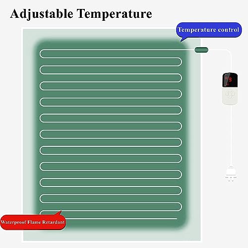 WTTTTW Almohadillas eléctricas Grandes y Calentador de pies, Alfombrilla calefactable Debajo del Escritorio, alfombras eléctricas con Temperatura Ajustable,C,80x120cm