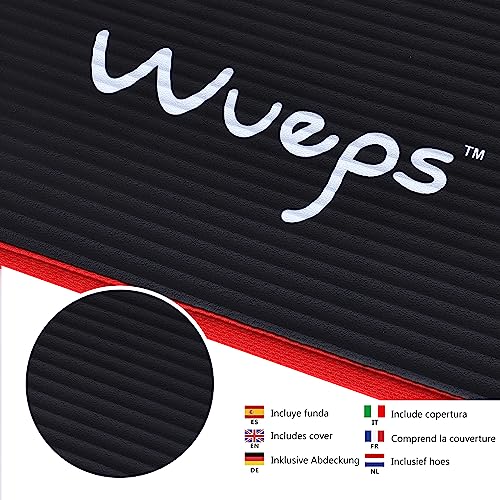 Wueps Esterilla Deporte, Yoga, Pilates, Ejercicios, incluye correa de hombro y bolsa de transporte, ideal para realizar deporte en casa, yoga mat 10mm, esterilla yoga, NBR ecologico