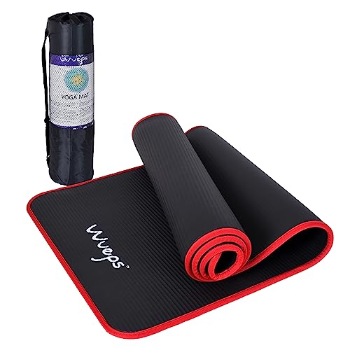 Wueps Esterilla Deporte, Yoga, Pilates, Ejercicios, incluye correa de hombro y bolsa de transporte, ideal para realizar deporte en casa, yoga mat 10mm, esterilla yoga, NBR ecologico