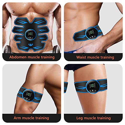 WUGEIN Abdominales Electroestimulacion,Electroestimulador Muscular Abdominales,EMS Estimulador Muscular Abdominales Cinturón, ABS Estimulador Muscular para Bdomen/Brazo/Piernas/Glúteos