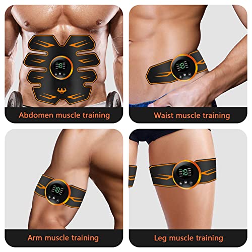 WUGEIN EMS Abdominal Electroestimulación,Electroestimulador Muscular Abdominal 8 Modos,EMS Estimulador Aparato Pantalla LCD,Electroestimulador Muscular