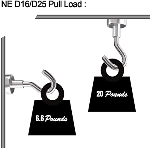 Wukong 9KG(20LB) Imanes Potentes Gancho,10 Pieza Imanes Neodimio Ganchos Adhesivos,16mm Imanes Adhesivos con Gancho,Gancho Magnetico Adecuado para Cocinas, Baños, Oficinas y Garajes