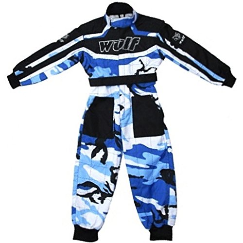 Wulf deporte Niños Niños CAMO MX Motocross Moto Race Traje Ropa Quad Bike - Azul XL (11-12 años)