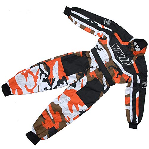 Wulfsport Junior - traje de Kart niños con diseño de camuflaje, mono para Motocross Quad, carreras.